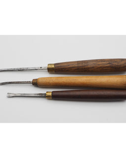 3 Small Antique Fishtail Carving Gouges