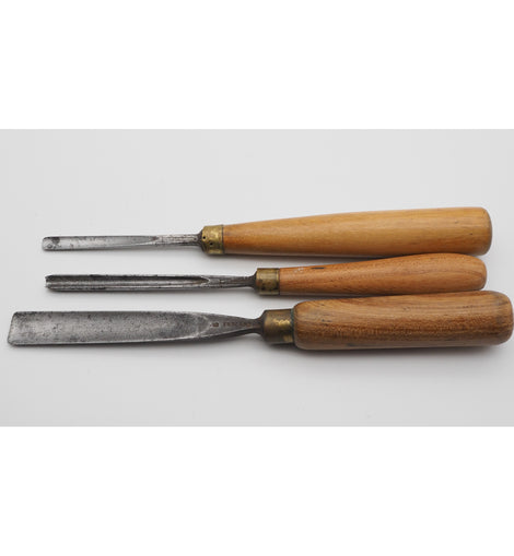 3 Antique S. J. Addis Carving Gouges