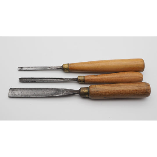 3 Antique S. J. Addis Carving Gouges