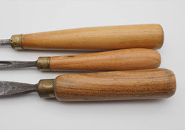 3 Antique S. J. Addis Carving Gouges