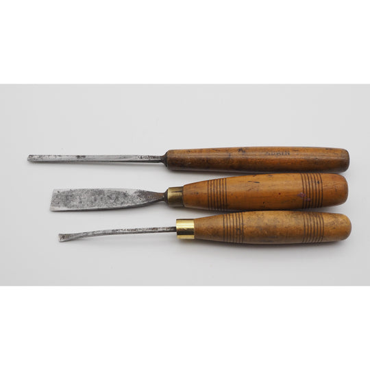3 Antique S. J. Addis Carving Chisels