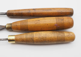 3 Antique S. J. Addis Carving Chisels