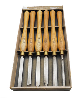 Unused Set of 6 William Marples Turning Chisels. Boxed