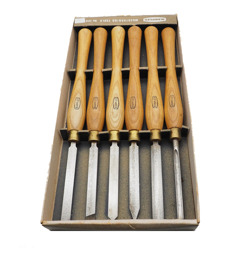 Unused Set of 6 William Marples Turning Chisels. Boxed