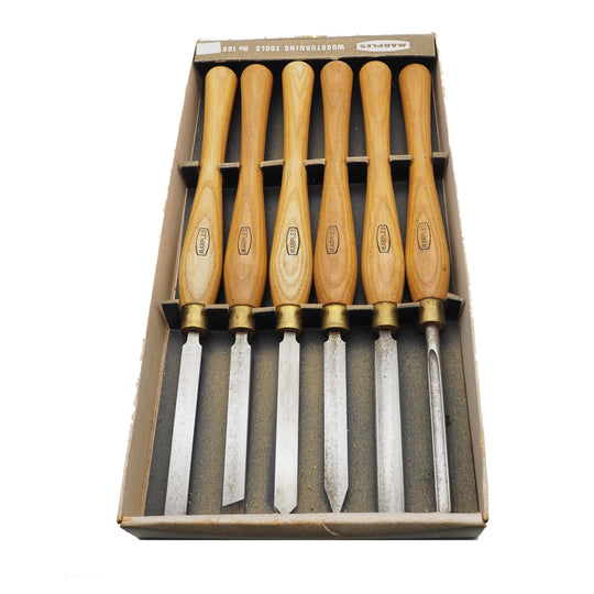 Unused Set of 6 William Marples Turning Chisels. Boxed
