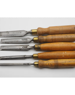 5 Good Bevel-Edged Chisels by Various Sheffield Makers