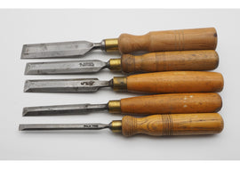 5 Good Bevel-Edged Chisels by Various Sheffield Makers
