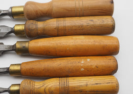 5 Good Bevel-Edged Chisels by Various Sheffield Makers