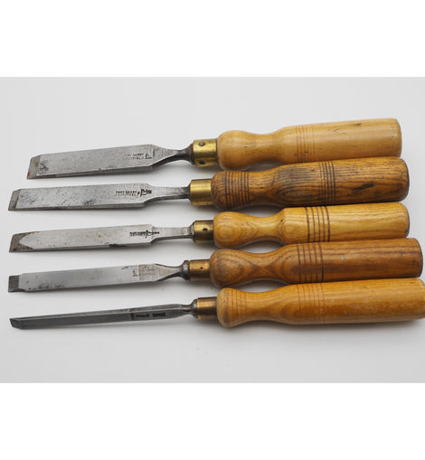 5 Good Firmer Chisels mainly by Robt Sorby