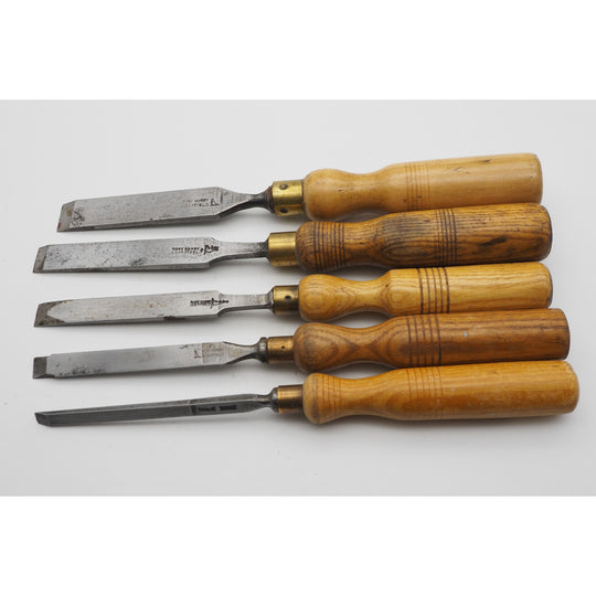 5 Good Firmer Chisels mainly by Robt Sorby