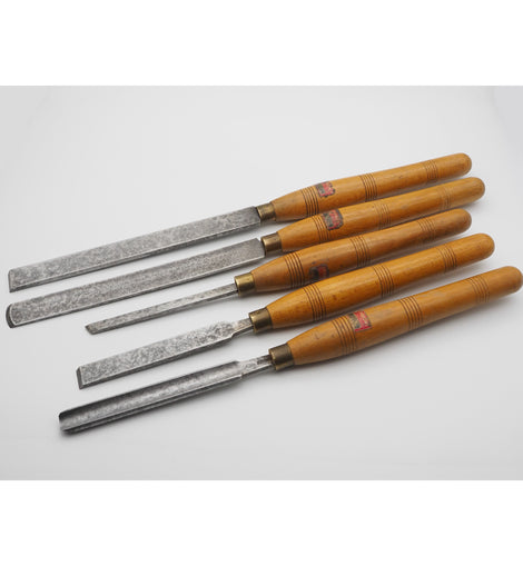 Good Set of 5 Stormont Sheffield Turning Chisels