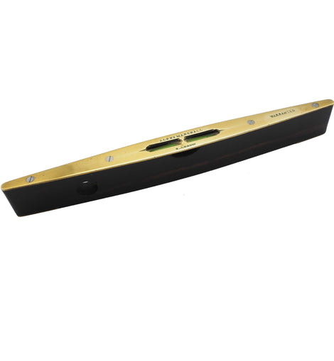 FINE & RARE Ebony & Brass Boat-Shaped Level by Marshall Glasgow