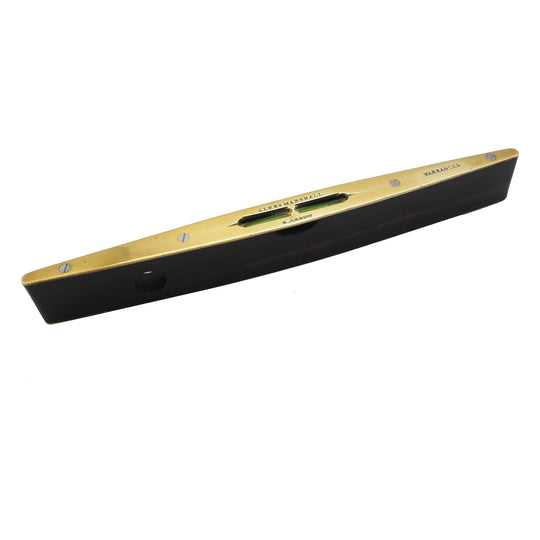 FINE & RARE Ebony & Brass Boat-Shaped Level by Marshall Glasgow