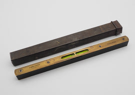 FINE & RARE Ebony & Brass Level By Coutts of Glasgow in Original Case
