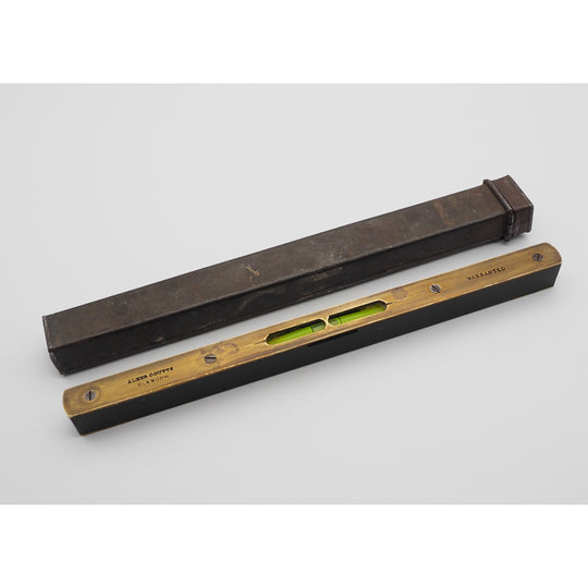 FINE & RARE Ebony & Brass Level By Coutts of Glasgow in Original Case