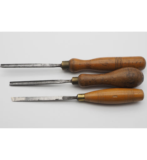 3 Good Antique Carving Chisels