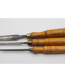 3 Good Bevel-Edged Chisels. Mathieson & Woodcock