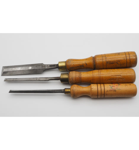 3 Good Bevel-Edged Chisels. Mathieson & Woodcock
