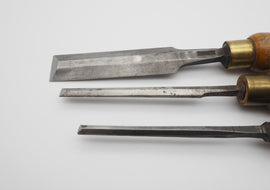 3 Good Bevel-Edged Chisels. Mathieson & Woodcock