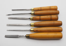 Set of 6 Carving Chisels by Mathieson With Boxwood Handles