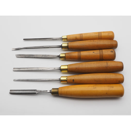 Set of 6 Carving Chisels by Mathieson With Boxwood Handles