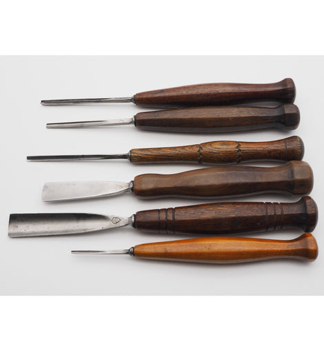 6 Beautifully Handled Carving Chisels by Henry Taylor