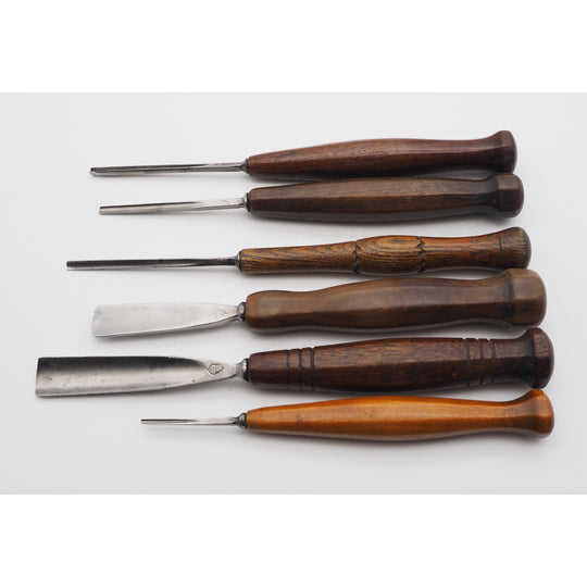 6 Beautifully Handled Carving Chisels by Henry Taylor
