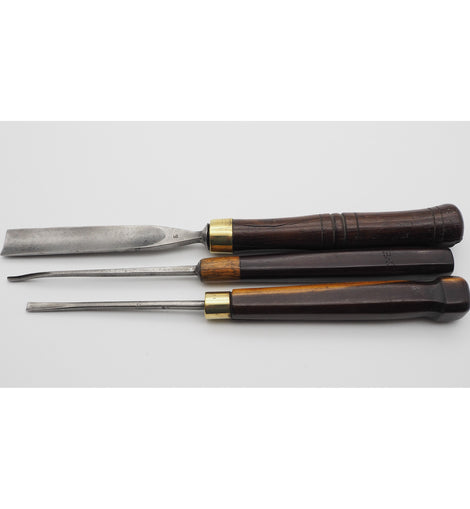 3 Stunning Rosewood Handled Addis Carving Chisels