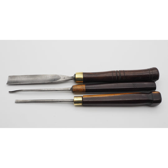 3 Stunning Rosewood Handled Addis Carving Chisels