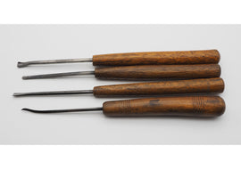 4 Early Antique Small Carving Chisels