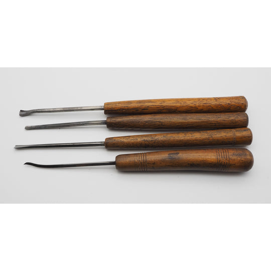 4 Early Antique Small Carving Chisels