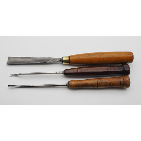 3 Good Clean Carving Chisels by C. Hill of Sheffield