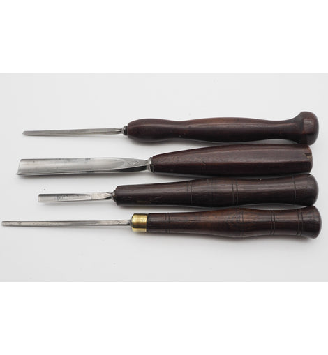 4 Stunning Rosewood Handled Carving Chisels by Taylor