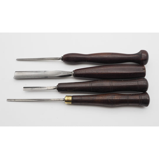 4 Stunning Rosewood Handled Carving Chisels by Taylor