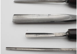 4 Stunning Rosewood Handled Carving Chisels by Taylor
