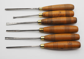 Set of 6 Small S. J. Addis Carving Chisels