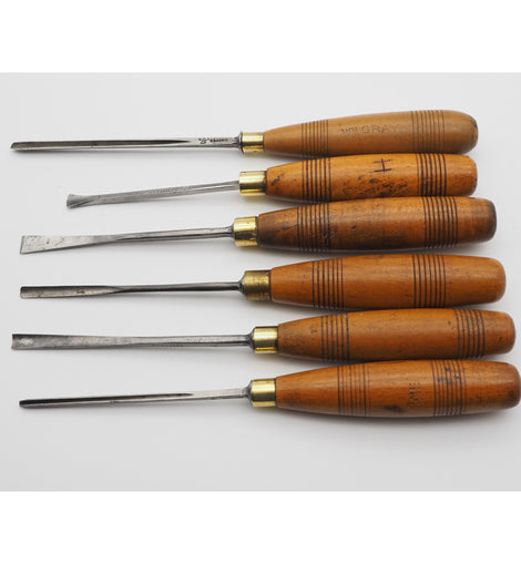 Set of 6 Small S. J. Addis Carving Chisels