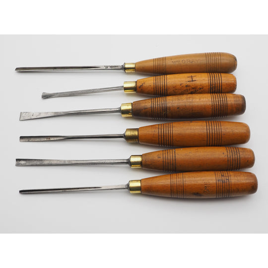 Set of 6 Small S. J. Addis Carving Chisels