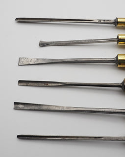 Set of 6 Small S. J. Addis Carving Chisels