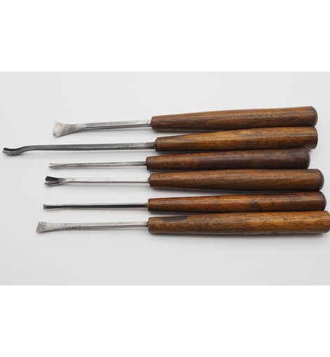 Six Very Nice Early Carving Chisels & Gouges