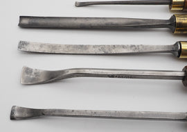 5 Early Carving Chisels with Beautiful Yew-Wood Handles