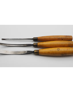 3 Good Boxwood Handled Carving Gouges