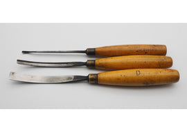 3 Good Boxwood Handled Carving Gouges