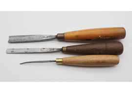 3 Antique Woodcarving Chisels. Addis & Ward