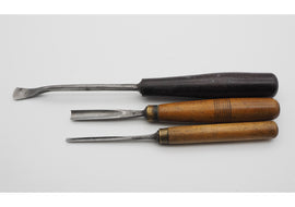 3 Carving Gouges Including A Early Addis Spoon Gouge
