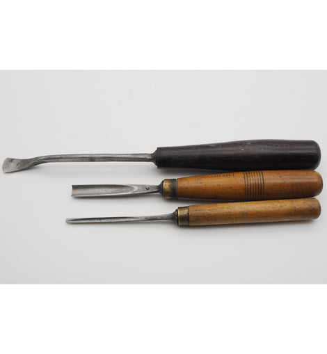 3 Carving Gouges Including A Early Addis Spoon Gouge