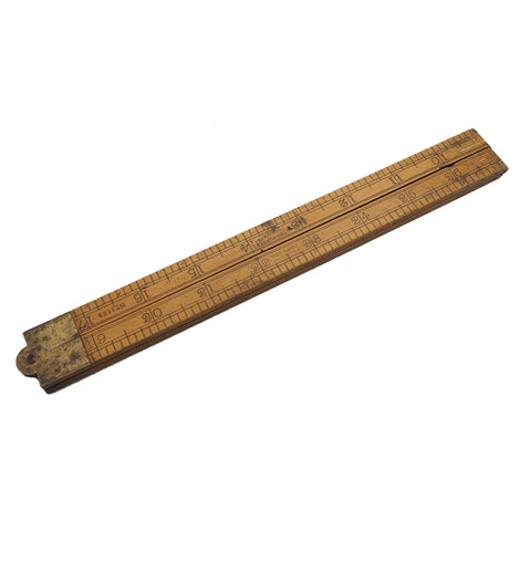 Rabone 3 Foot 4 Fold Boxwood & Brass Rule