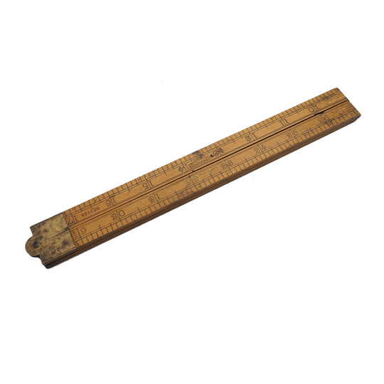 Rabone 3 Foot 4 Fold Boxwood & Brass Rule