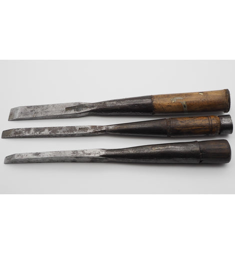 Three Early Socketed Mortice Chisels