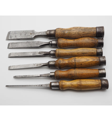 Set of 6 Good Heavy Duty Mortice Chisels